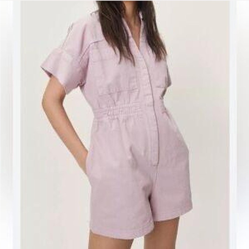 Nastyβ Gal SZ 8 Light Purple Romper Utility Chic Industrial Style Spring Grunge